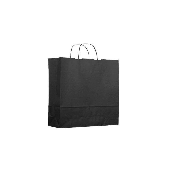 Paper Bag with Handles Kraft Black 100g 22+9x23cm (25 Units) 