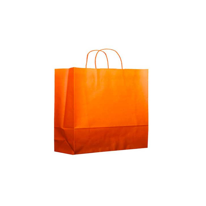 Paper Bag with Handles Orange 80g 20+10x29cm (25 Units) 