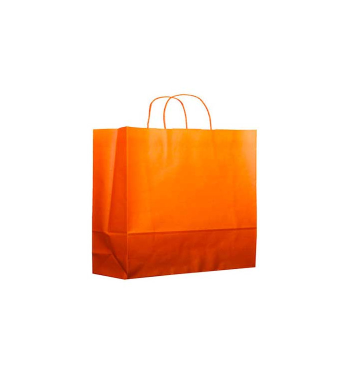 Paper Bag with Handles Orange 80g 20+10x29cm (200 Units)