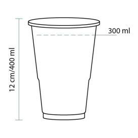 Plastic Cup PP Clear 400 ml (50 Units) 