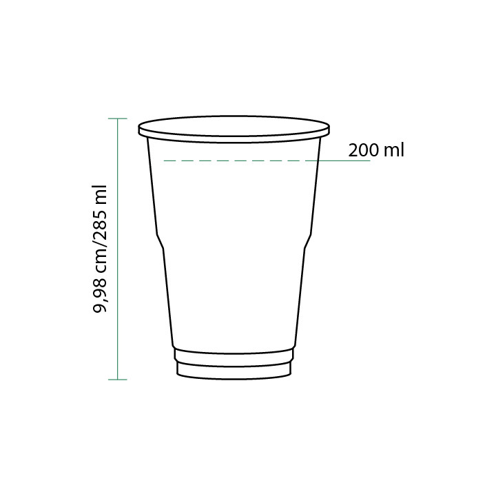 Plastic Cup PET Crystal Clear 285 ml (50 Units) 