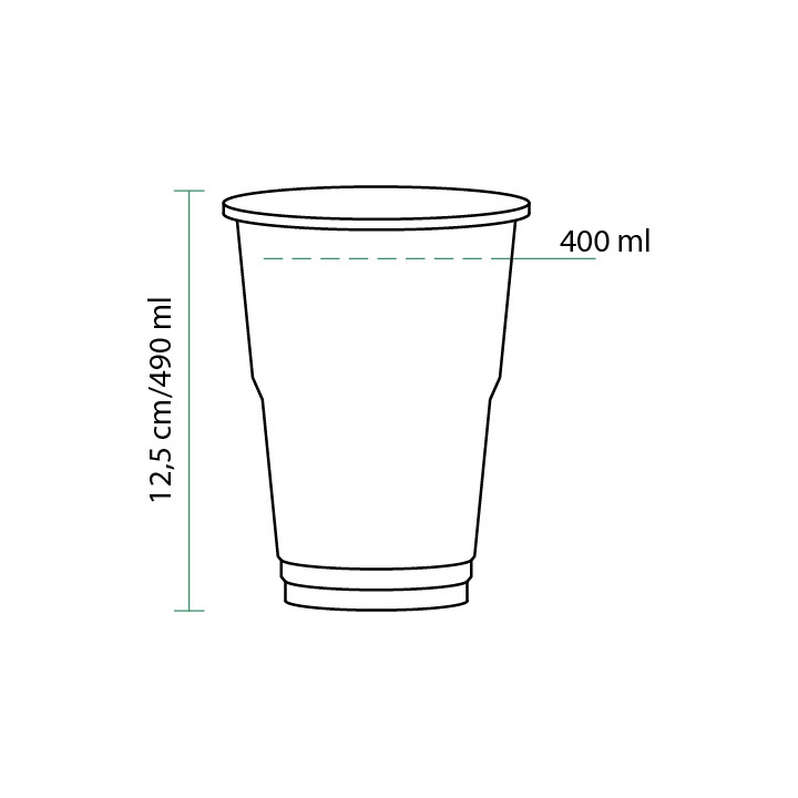 Plastic Cup PET Crystal Clear 490 ml (60 Units)  