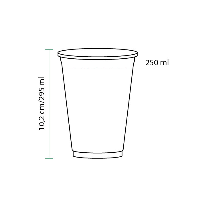 Plastic Cup PET Rigid 295ml Ø8,1cm (1000 Units)