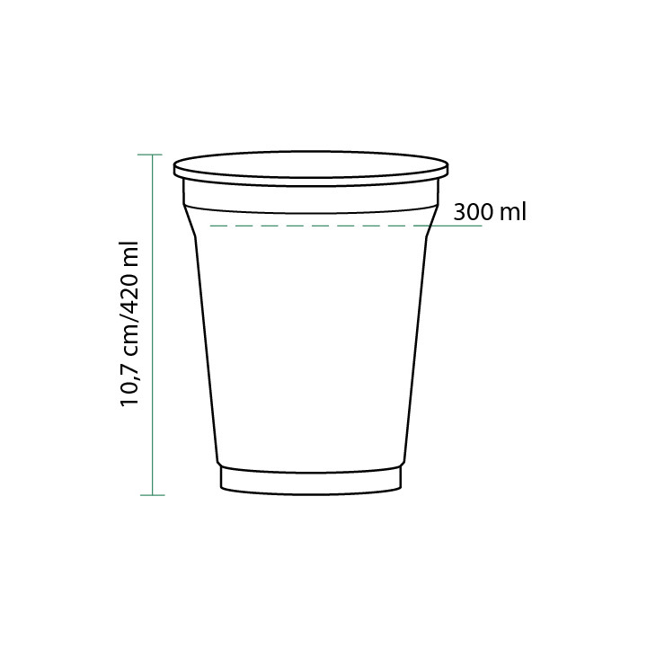 Plastic Cup PET Rigid 420ml Ø9,3cm (1000 Units)
