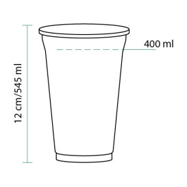 Plastic Cup PET Rigid 545ml Ø9,8cm (600 Units)
