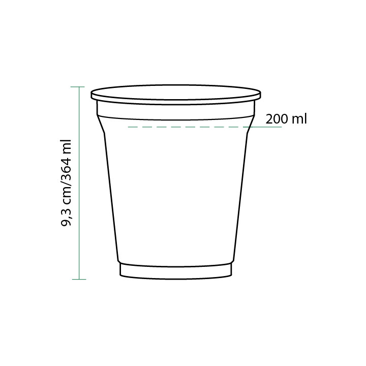 Plastic Cup PET 364 ml Ø9,5cm (75 Units)