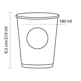 Paper Cup PLA "BioWare" Vending Eco-Friendly-Friendly 8 Oz/240ml Ø7,0cm (2.500 Units)
