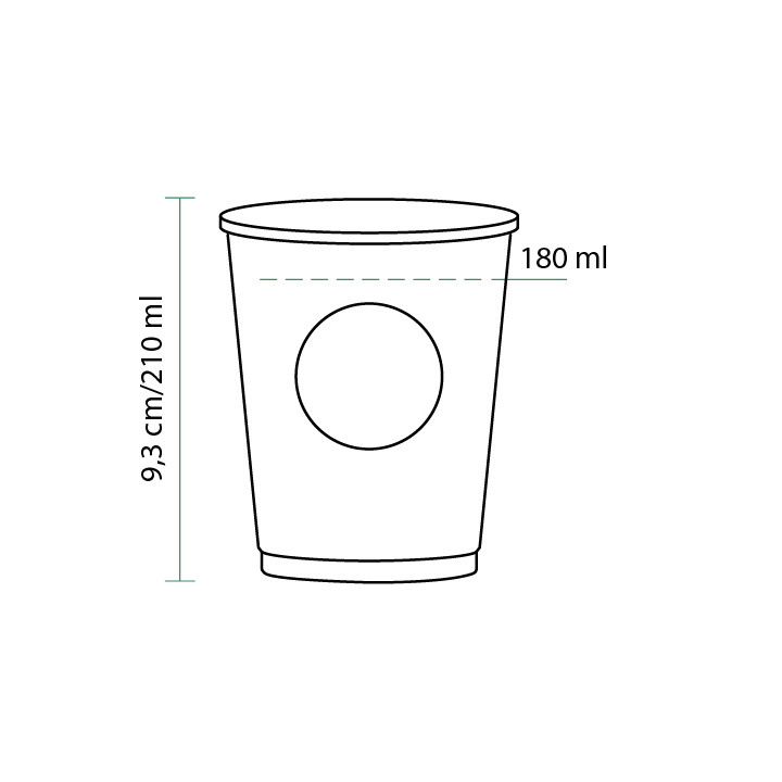 Paper Cup PLA "BioWare" Vending Eco-Friendly-Friendly 8 Oz/240ml Ø7,0cm (2.500 Units)