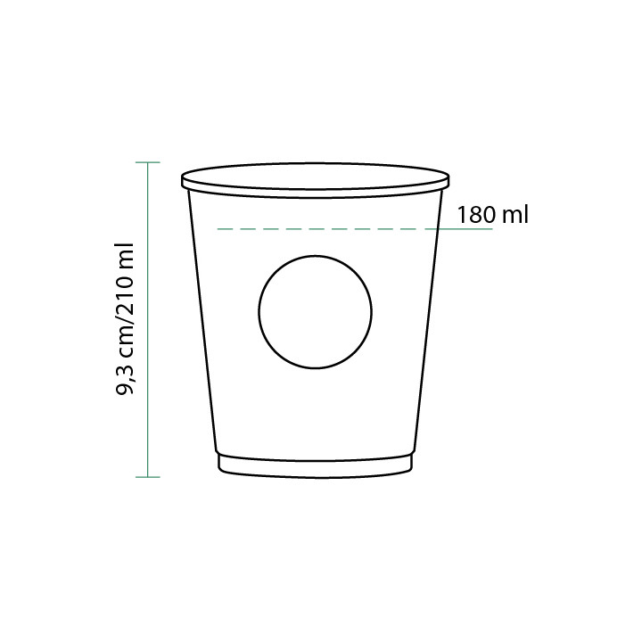 Paper Cup "Cupmatic" 8 Oz/210ml Ø7,0cm (100 Units)  