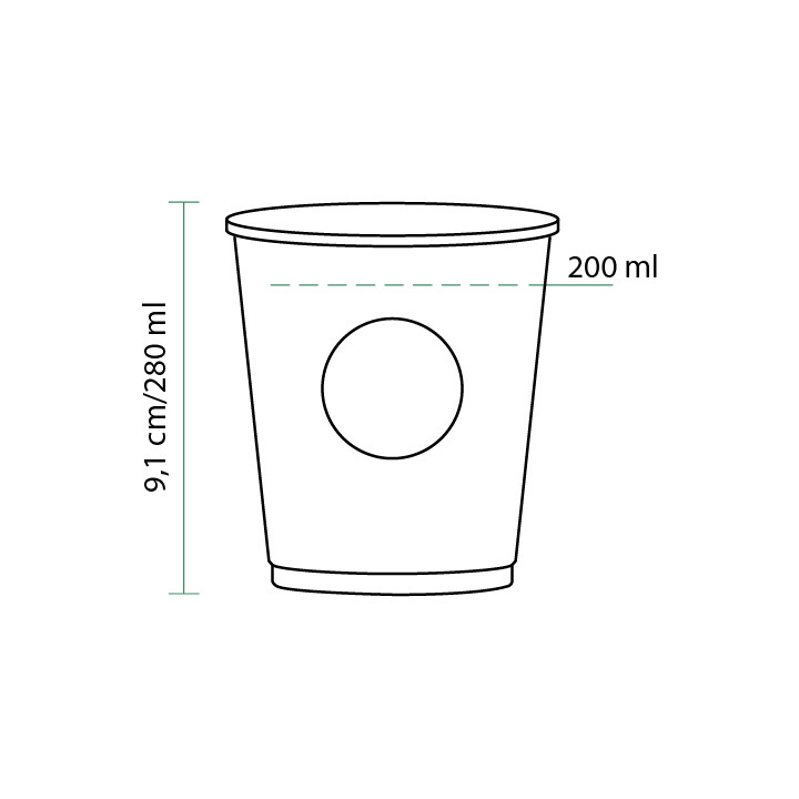 Paper Cup "Cupmatic" 9 Oz/280ml Ø8,0cm (1000 Units)