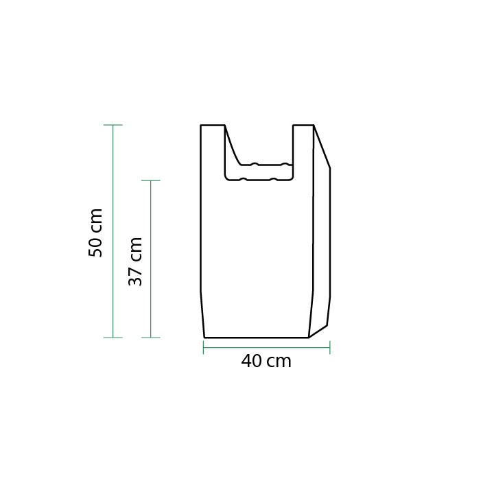 Plastic T-Shirt Bag 100% Biodegradable 35x50cm (100 Units) 