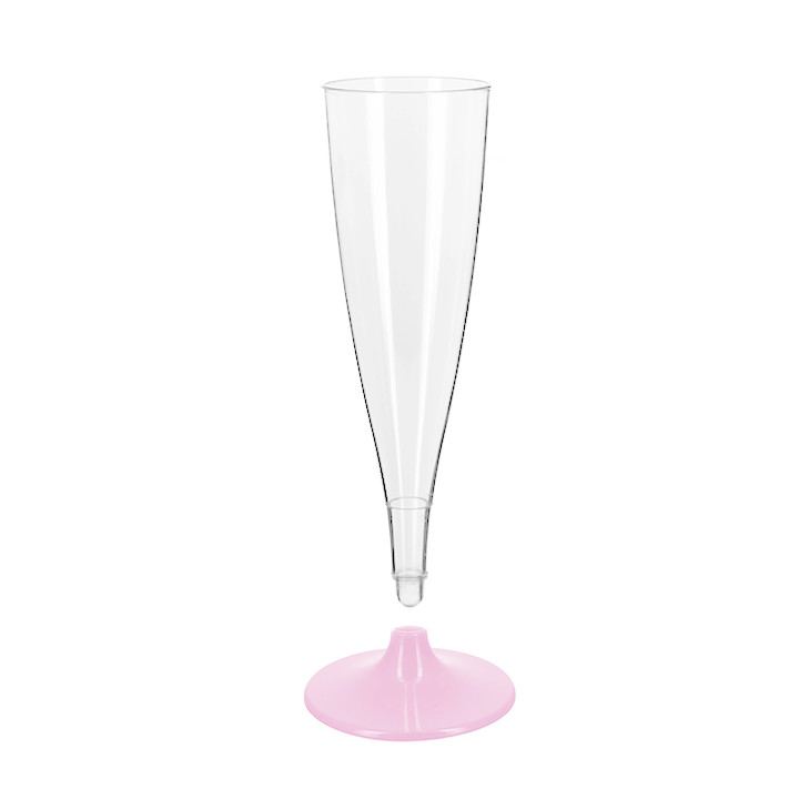 Reusable Plastic Stemmed Flute Sparkling Wine White 140ml 2P (48 Units)