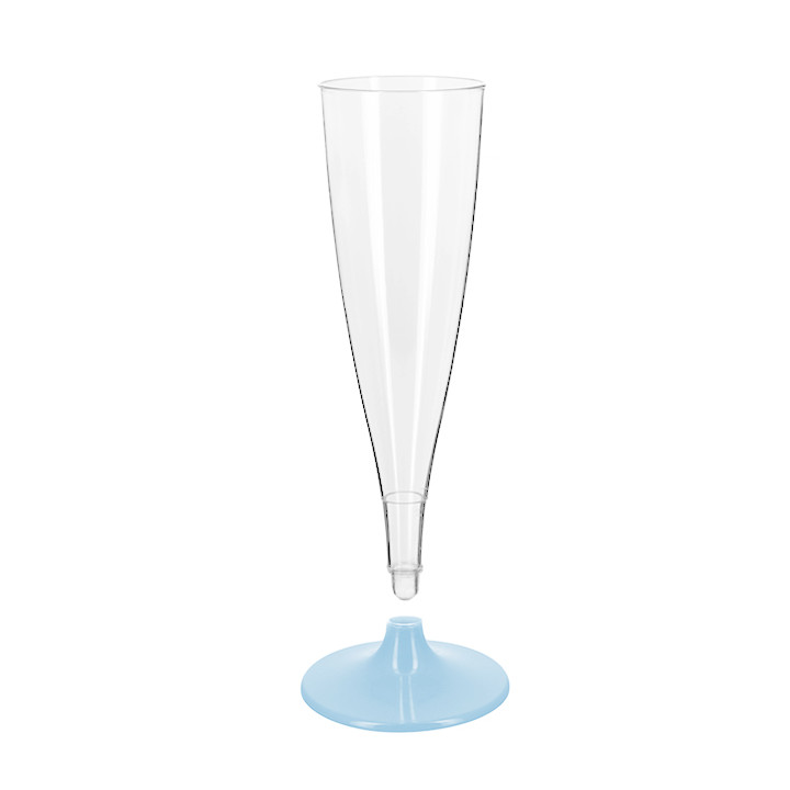 Reusable Plastic Stemmed Flute Sparkling Wine White 140ml 2P (6 Units)