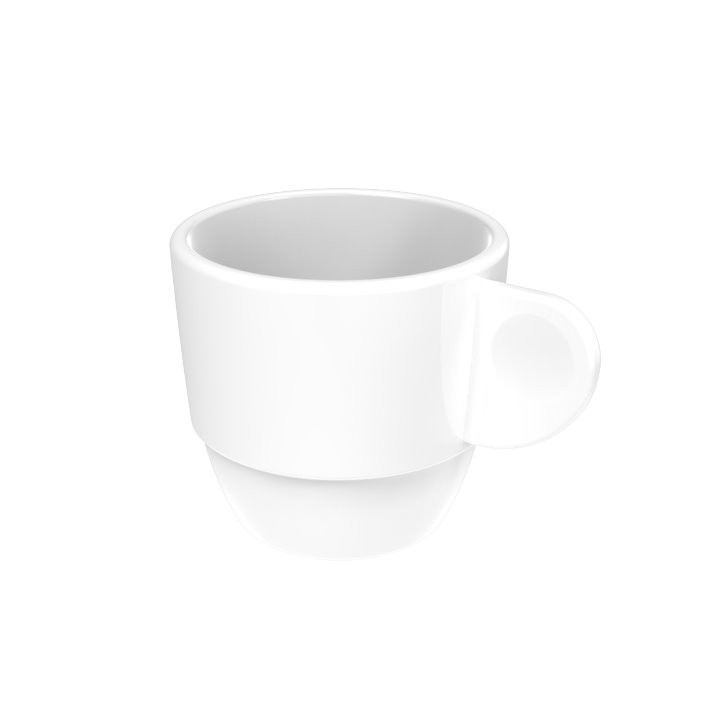 Reusable Plastic Cup SAN “Espresso” White 80ml (6 Units)