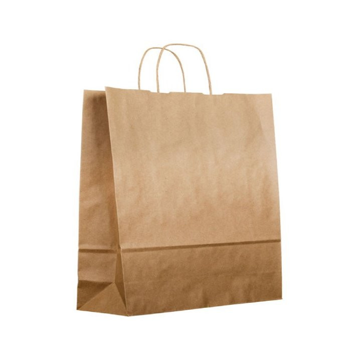 Paper Bag with Handles Kraft 120g/m² 36+24x39cm (200 Units)