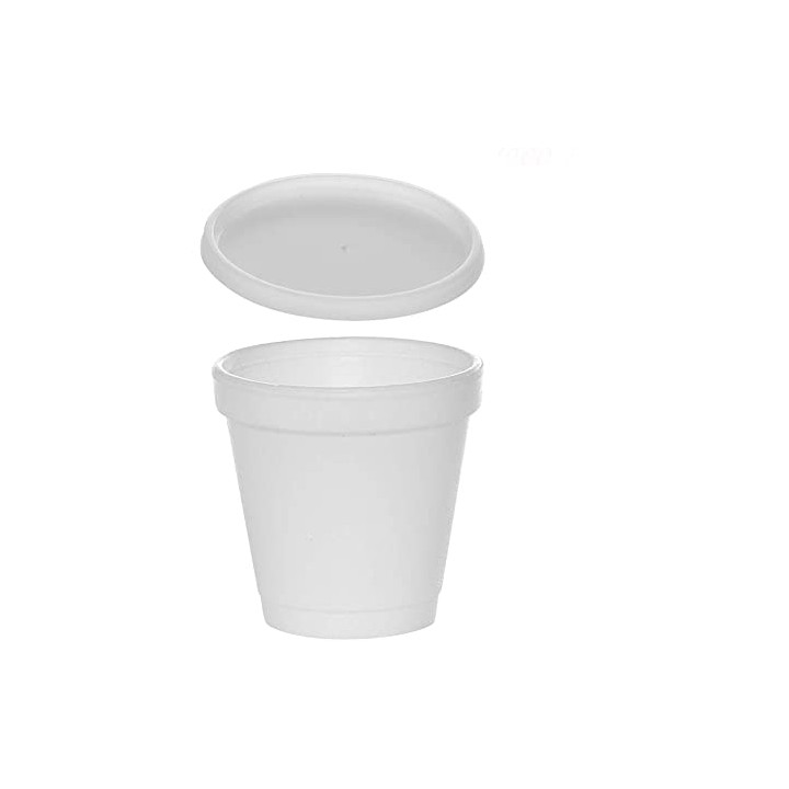 Plastic Lid PS Translucent Ø6,9cm for Foam Cup 4Oz/120ml (100 Units)
