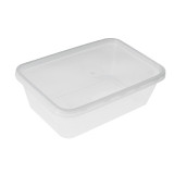 Plastic Container and Plastic Lid PP Rectangular Shape 500ml (50 Units)