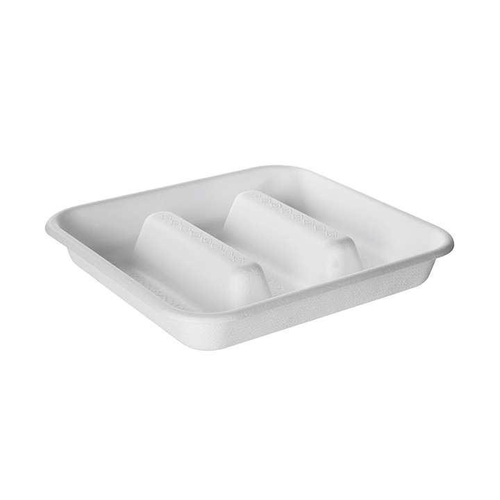 Sugar Cane Taco Container White 18,5x18,5cm (300 Units)