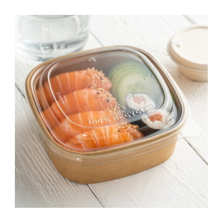 Paper Container Kraft Square 350ml 13x13x4,3cm (300 Units)