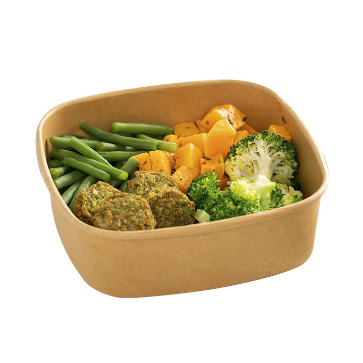 Paper Container Kraft Square 500ml 13x13x5,6cm (300 Units)