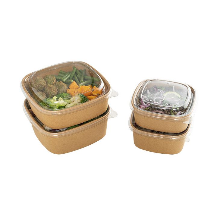 Paper Container Kraft Square 500ml 13x13x5,6cm (300 Units)