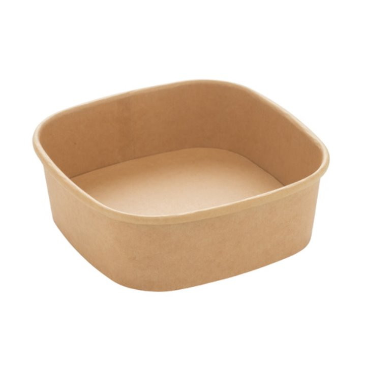 Paper Container Kraft Square 350ml 13x13x4,3cm (300 Units)