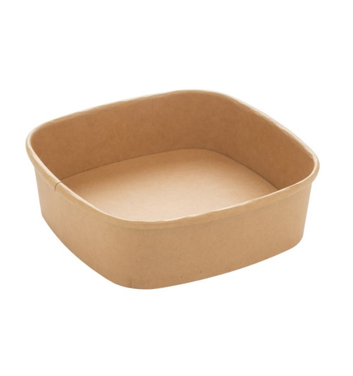 Paper Container Kraft Square 750ml 17x17x5cm (300 Units)