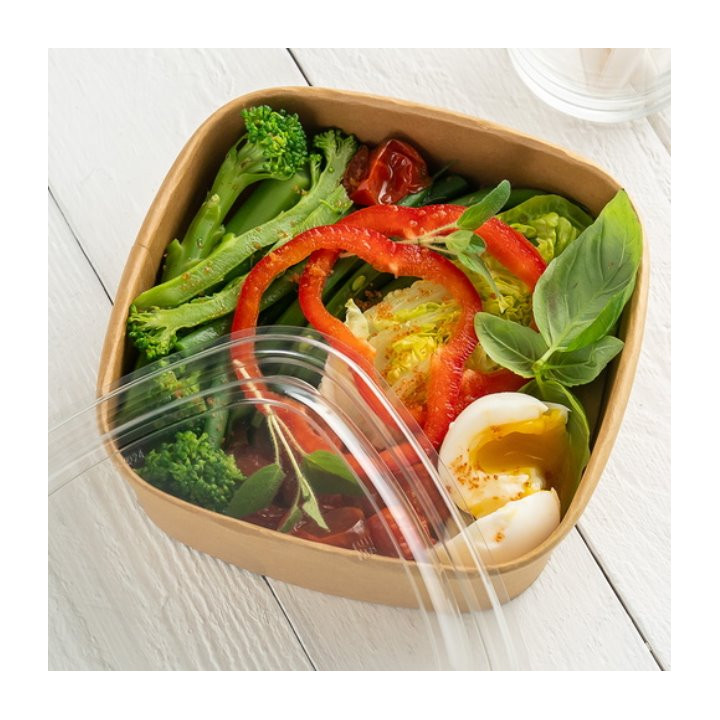 Paper Container Kraft Square 750ml 17x17x5cm (300 Units)