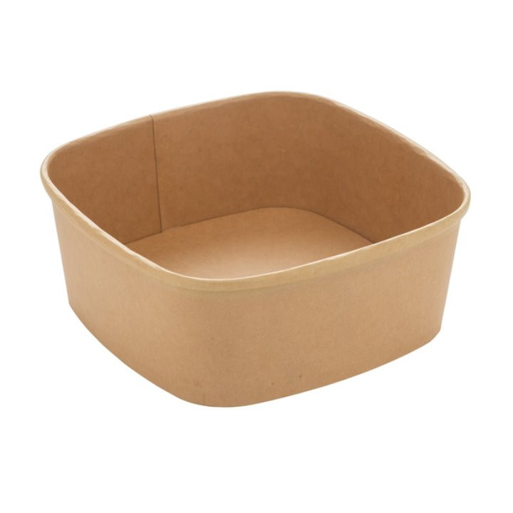 Paper Container Kraft Square 1000ml 17x17x6,5cm (300 Units)
