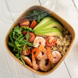 Paper Container Kraft Square 1000ml 17x17x6,5cm (50 Units)