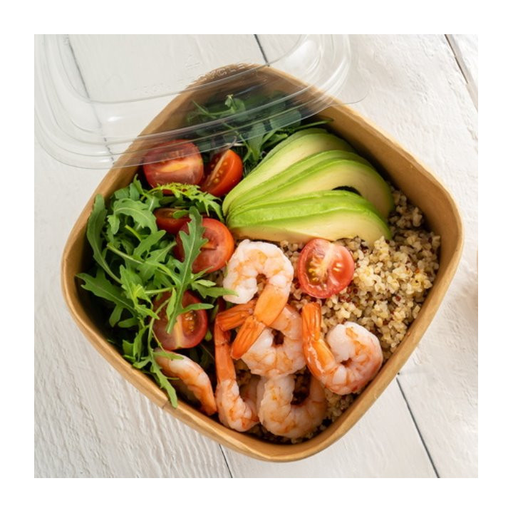 Paper Container Kraft Square 1000ml 17x17x6,5cm (300 Units)