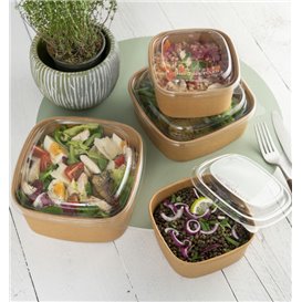 Paper Container Kraft Square 1000ml 17x17x6,5cm (300 Units)