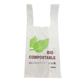 Plastic T-Shirt Bag 100% Biodegradable 35x45 cm (100 Units) 