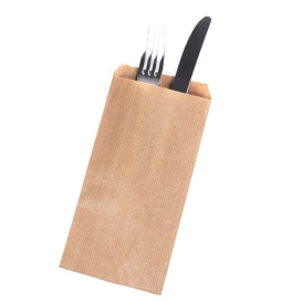 Paper Cutlery Envelopes Kraft Laid 9x24cm (125 Units)