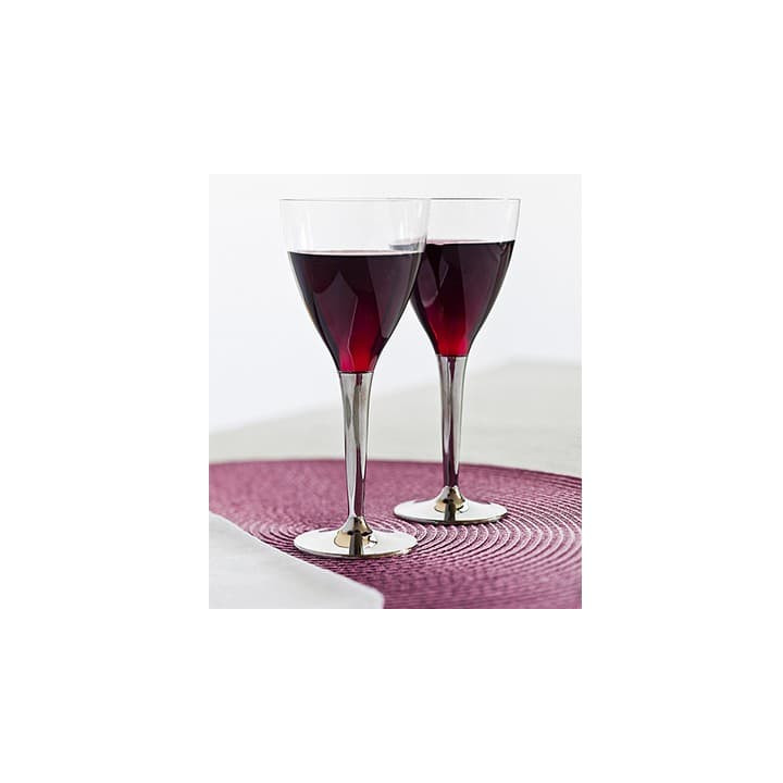 Plastic Stemmed Glass Wine Silver 130ml (100 Units)