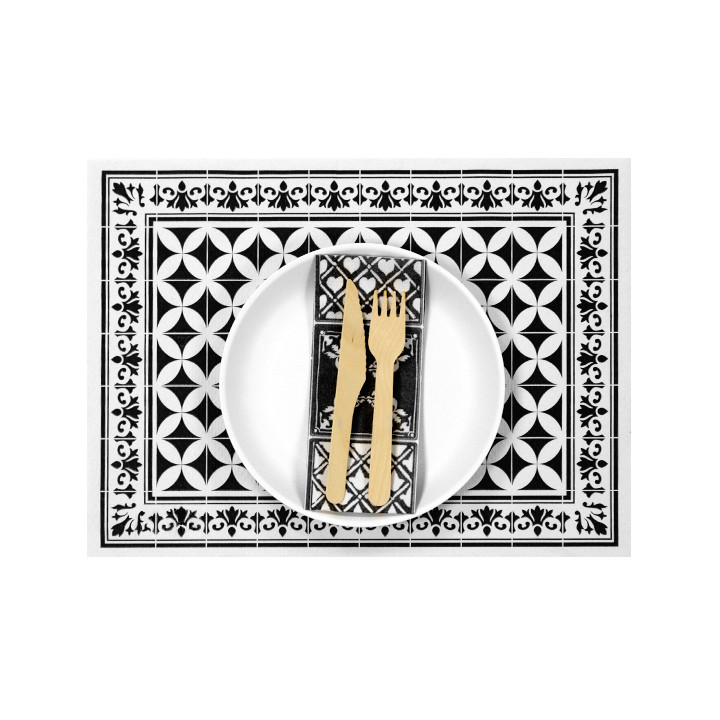Paper Placemats 30x40cm "Alhambra" Black 50g/m² (1000 Units)