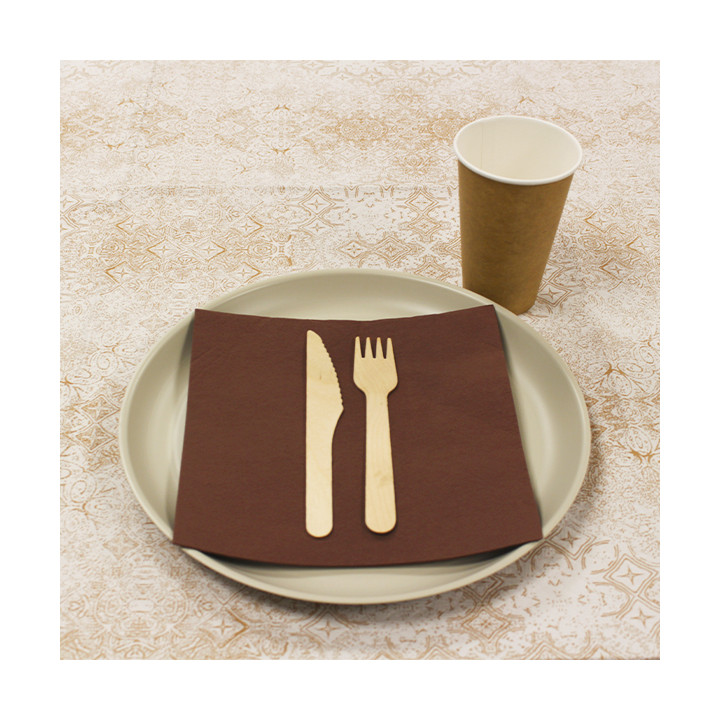 Pre-Cut Paper Tablecloth 1x1m "Mosaic" Cream 40g/m² (400 Units)