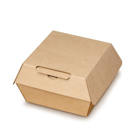 Paperboard Burger Box Kraft 10x10x7cm (50 Units)