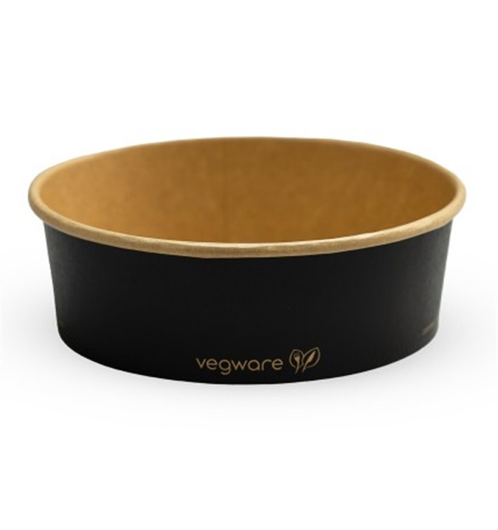 Black round bowl 750ml 25oz for take away and street food