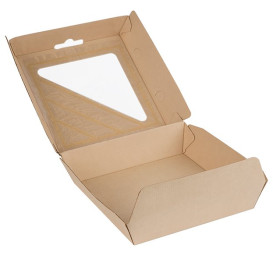 Paperboard Menu Box Kraft with Window 20x20x8,5cm (110 Units)