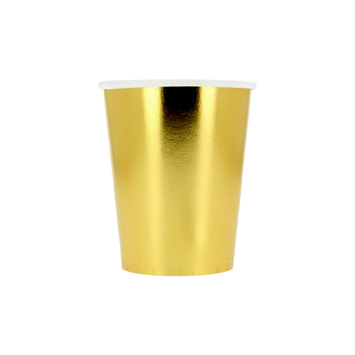 Paper Cup Gold 9Oz/240ml "Party" (10 Units)