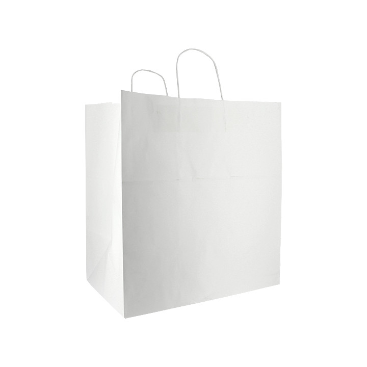 Paper Bag with Handles White 100g/m² 36+24x39cm (200 Units)