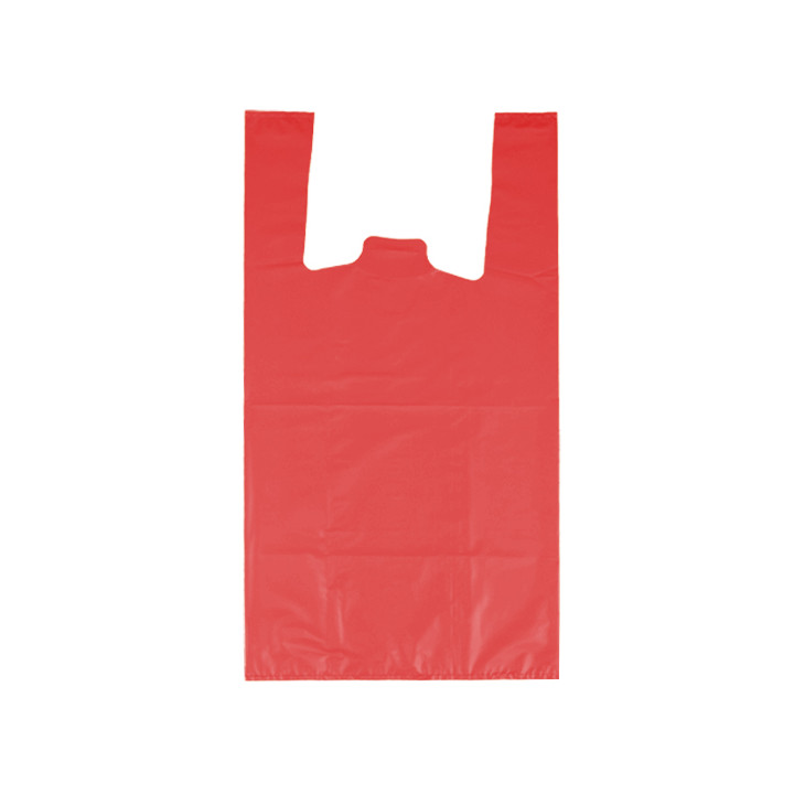 Plastic T-Shirt Bag 70% Recycled “Colors” Red 42x53cm 50µm (1.000 Units)