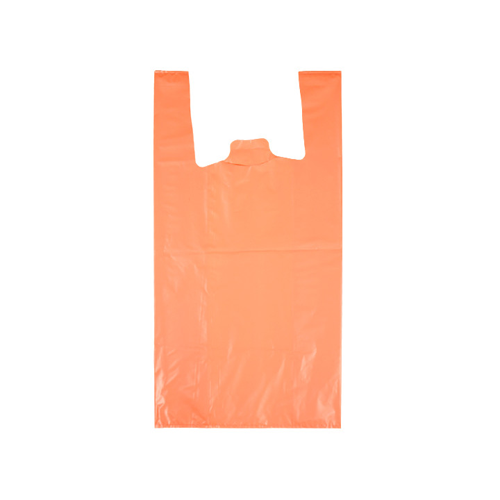 Plastic T-Shirt Bag 70% Recycled “Colors” Orange 42x53cm 50µm (40 Units) 