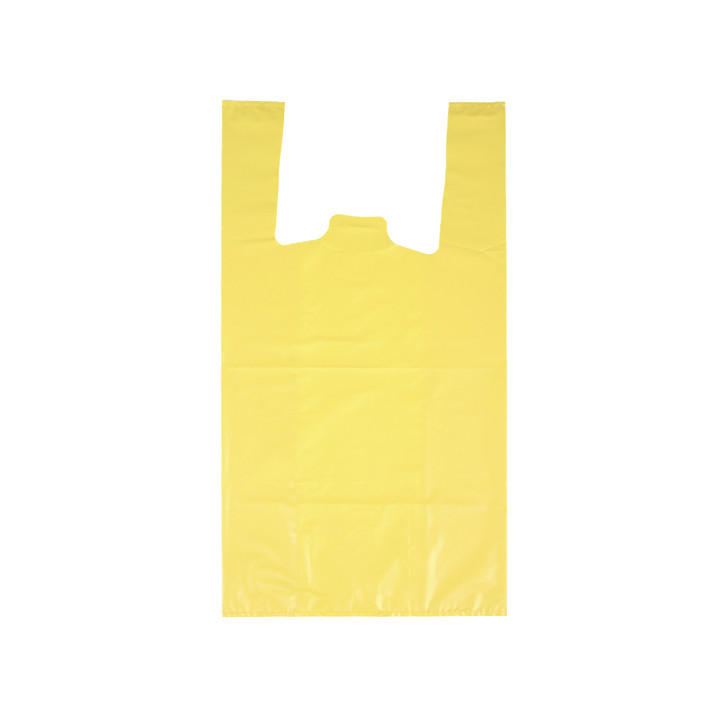 Plastic T-Shirt Bag 70% Recycled “Colors” Yellow 42x53cm 50µm (1.000 Units)