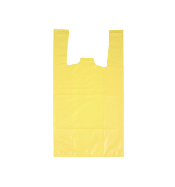 Plastic T-Shirt Bag 70% Recycled “Colors” Yellow 42x53cm 50µm (40 Units) 