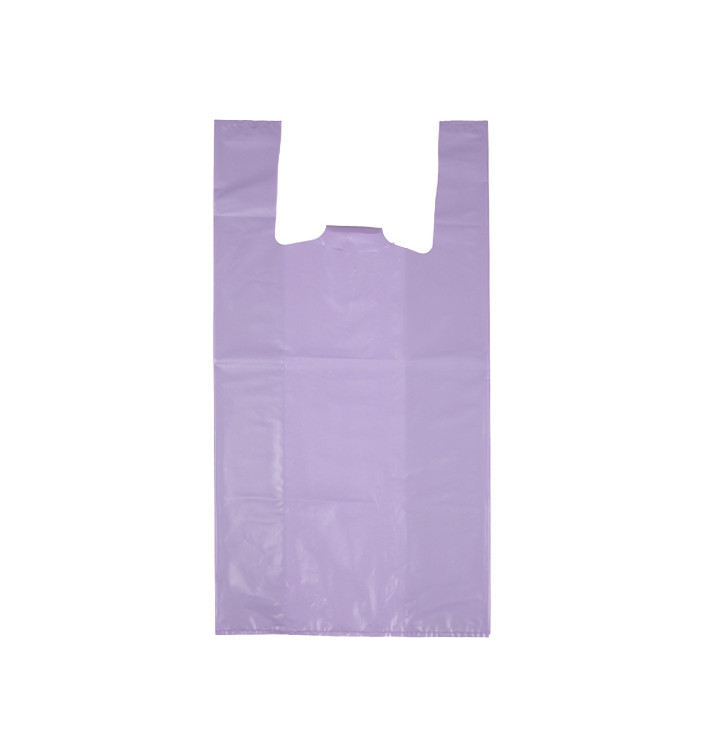 Plastic T-Shirt Bag 70% Recycled “Colors” Lilac 42x53cm 50µm (1.000 Units)