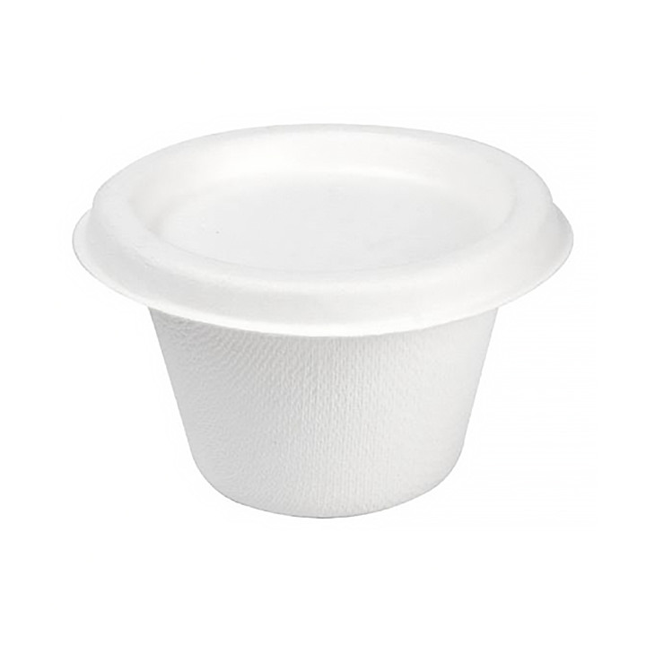 Sucarcane Lid Container Bagasse White 120ml (50 Units)