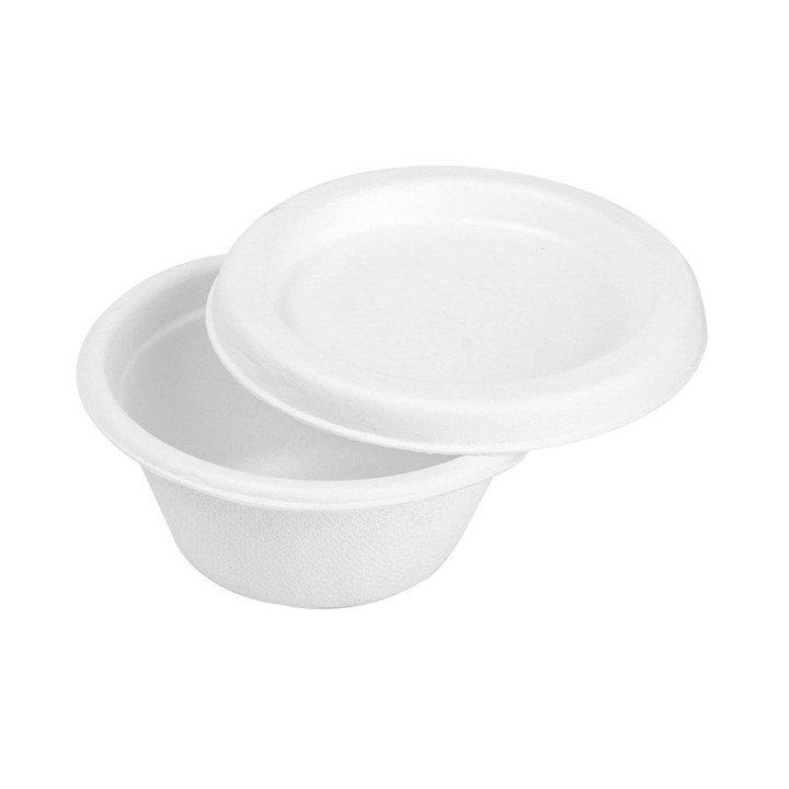 Sucarcane Lid Container Bagasse White 60ml (50 Units) 