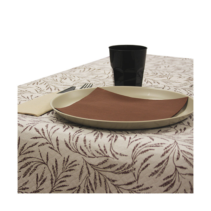 Pre-Cut Paper Tablecloth 1x1m "Wild Plant" 40g/m² (400 Units)